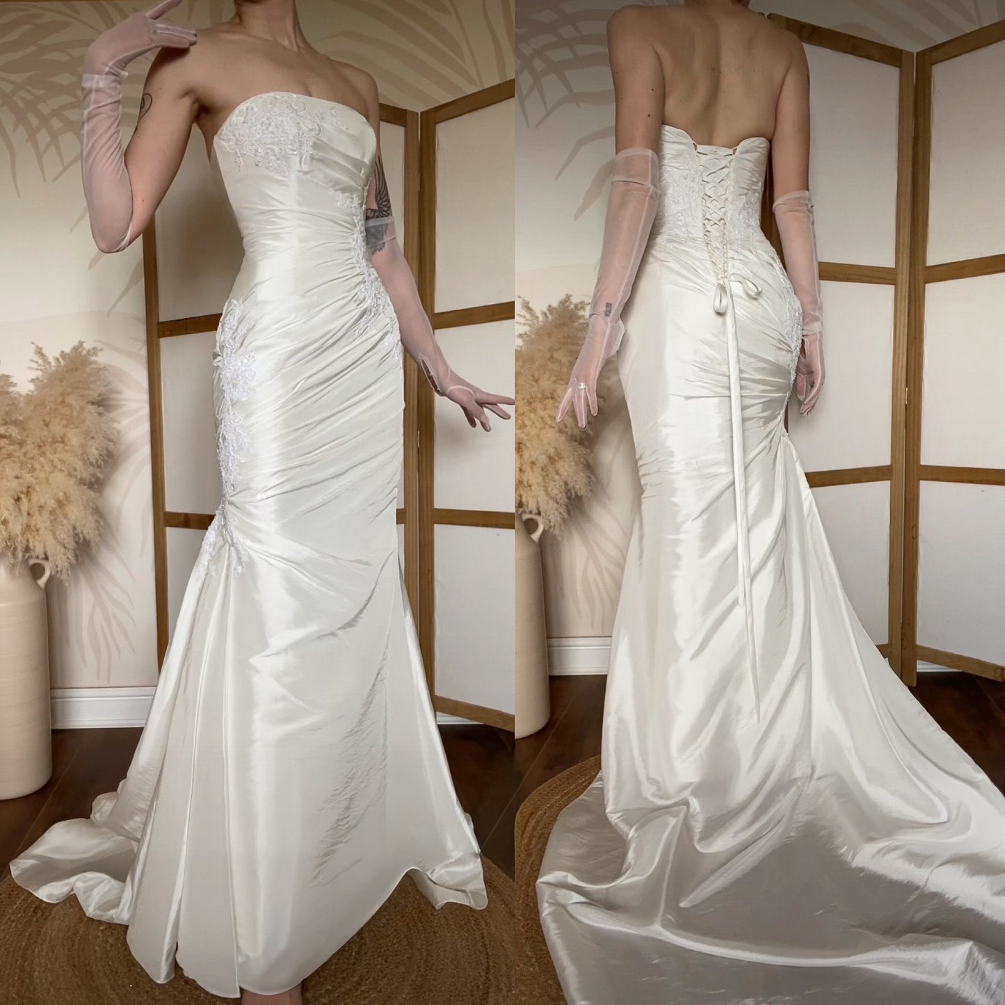 Maggie Sottero ivory strapless wedding gown uk 10