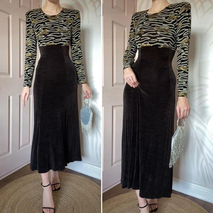 Joseph Ribkoff long sleeve stretch tiger print dress UK 10-12