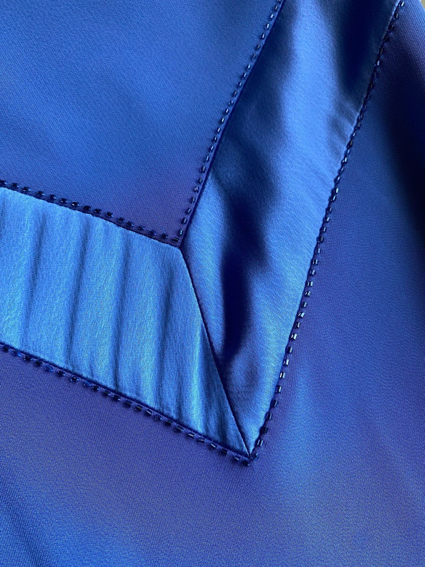 Cornflower blue slip evening dress UK 12