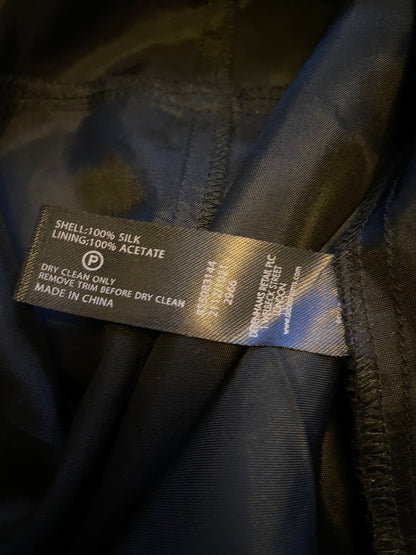 Black 100% silk evening gown UK 12