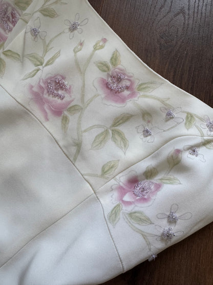 Elegant ivory wedding dress & shawl uk 10-12