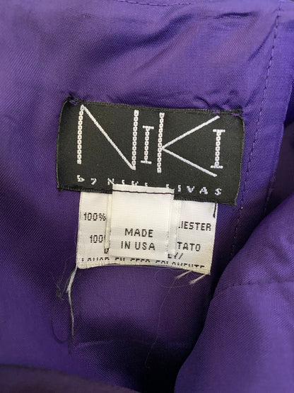 Purple strapless layered evening gown UK 12