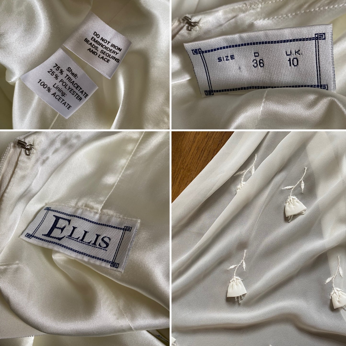 Ellis white long sleeve wedding dress UK 10-12