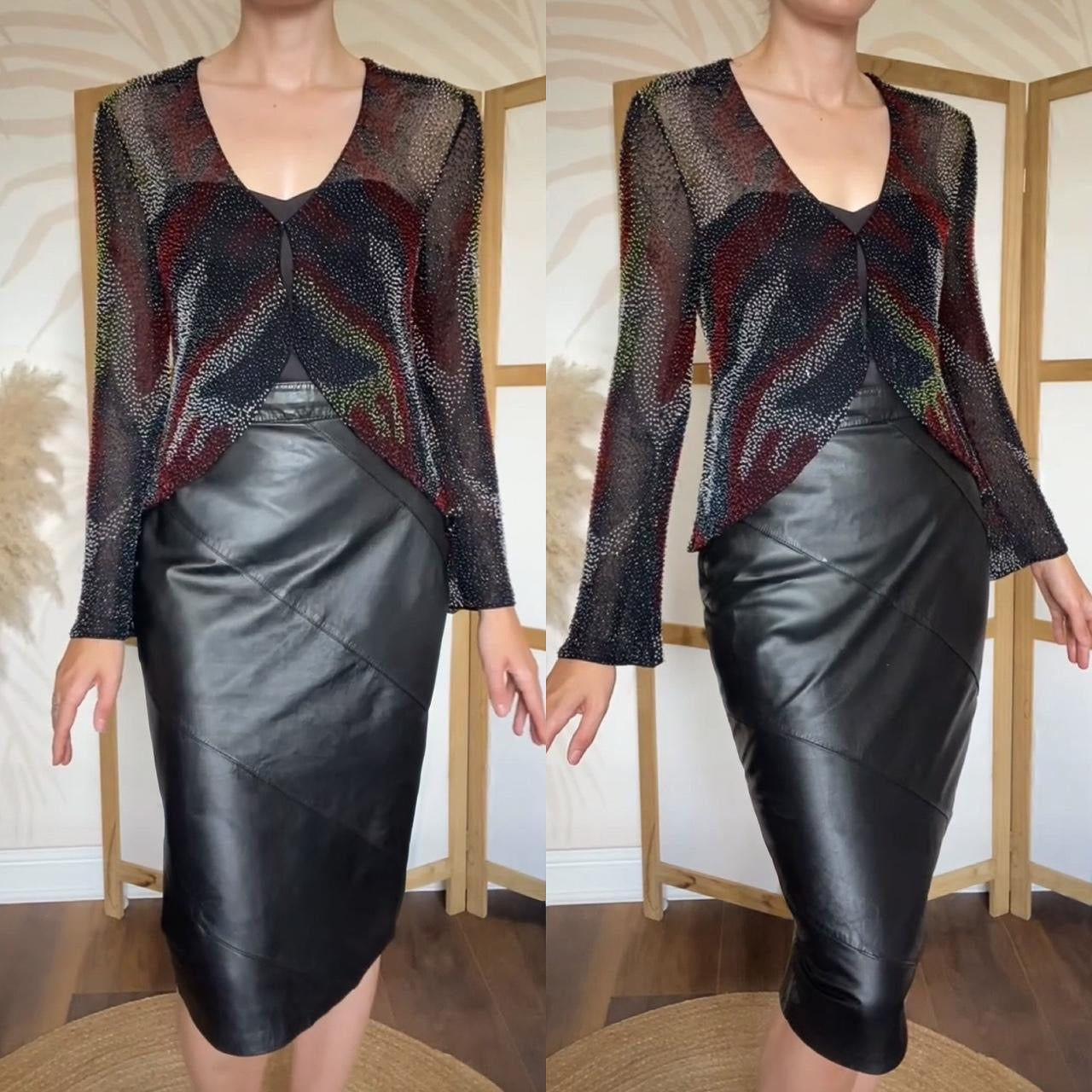 Beaded colourful sheer jacket uk 8
