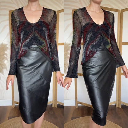 Beaded colourful sheer jacket uk 8