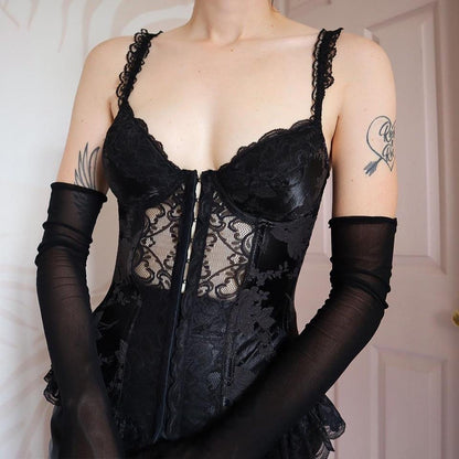 Black lace Shirley of Hollywood corset UK S-M