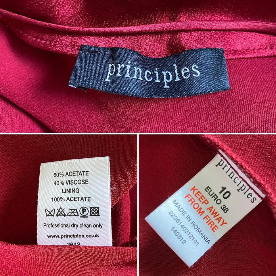 Principles red satin slip dress uk 10