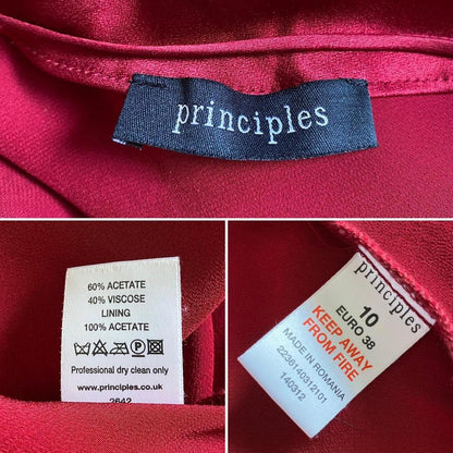 Principles red satin slip dress uk 10