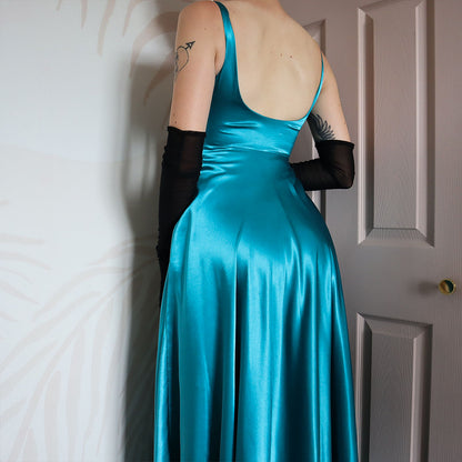 Blue & Green Butterfly Evening Gown UK 6