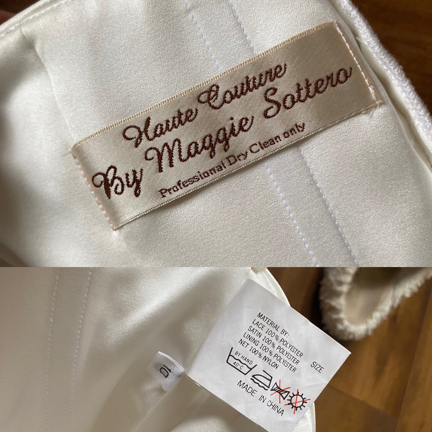 Maggie Sottero strapless a-line wedding dress uk 10