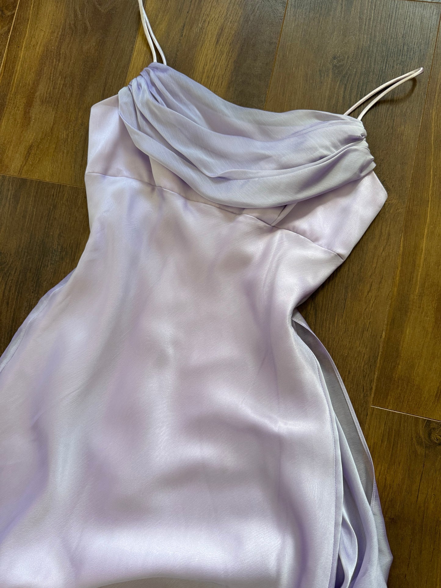 Lilac Tiffanys chiffon prom dress & shawl uk 10-12