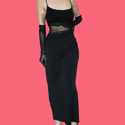 Joseph Ribkoff black stretch sheer dress UK 12