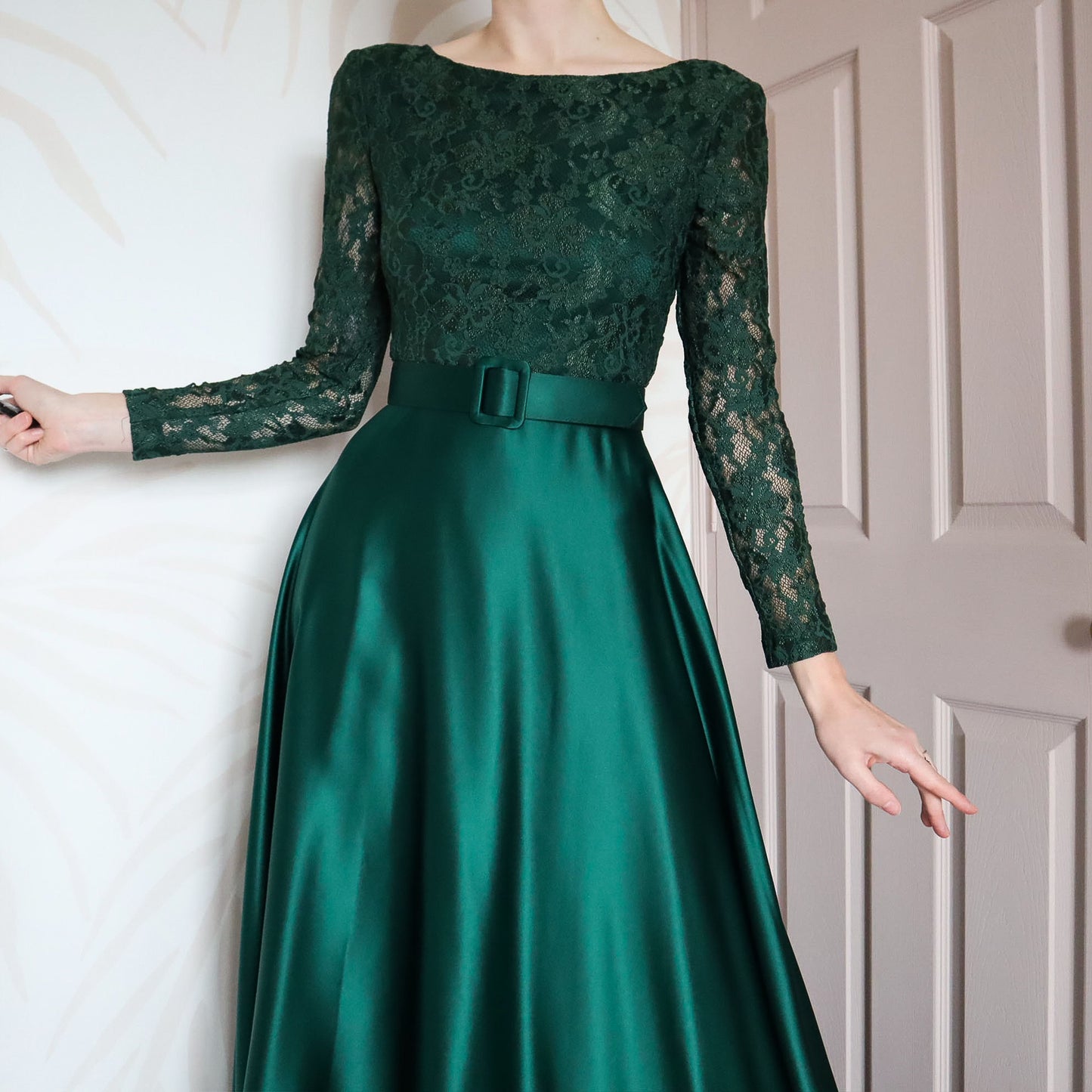 Vintage Dave & Johnny lace a-line dress UK 10