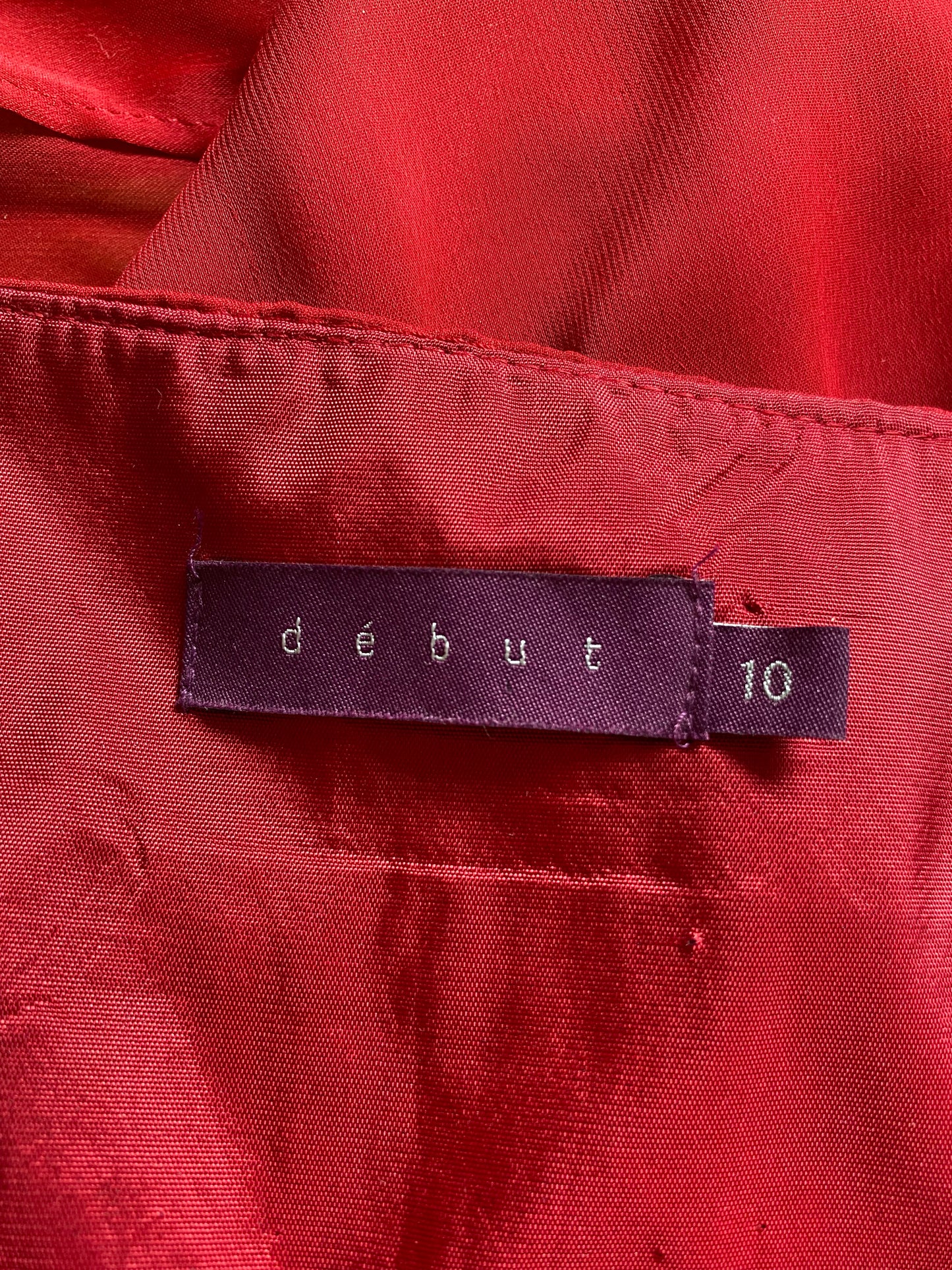 Red halter neck midi dress UK 10