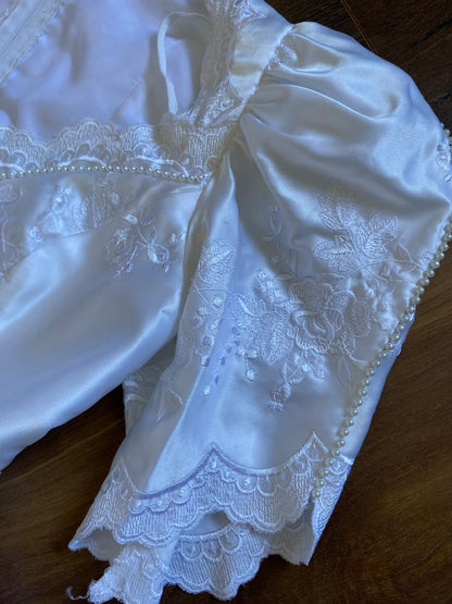 White Joel Peters 80s lace wedding dress uk 8-10