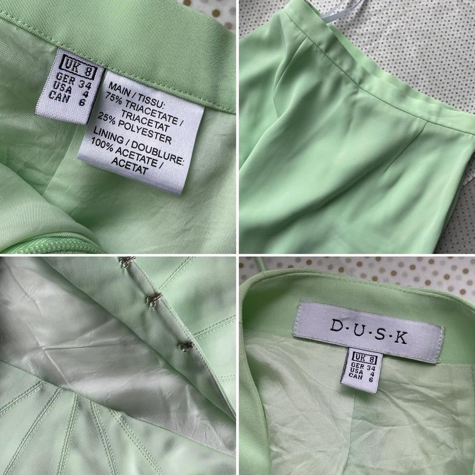 Pale green Dusk 3-piece skirt suit UK 8