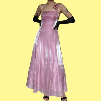 Silky Pink A-Line Debut Evening Dress UK 8