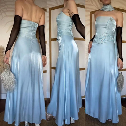 Ice blue Dynasty 3-piece prom set uk 8