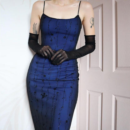 West One blue glitter stretch bodycon dress UK 10