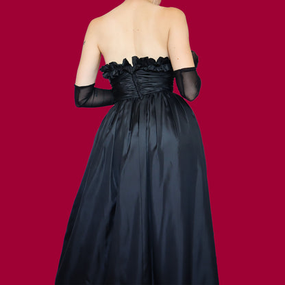 Black After Six strapless evening dress UK 10