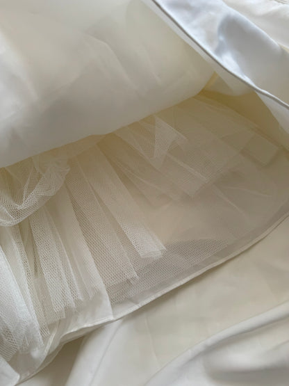 White draped a-line wedding dress uk 10-12