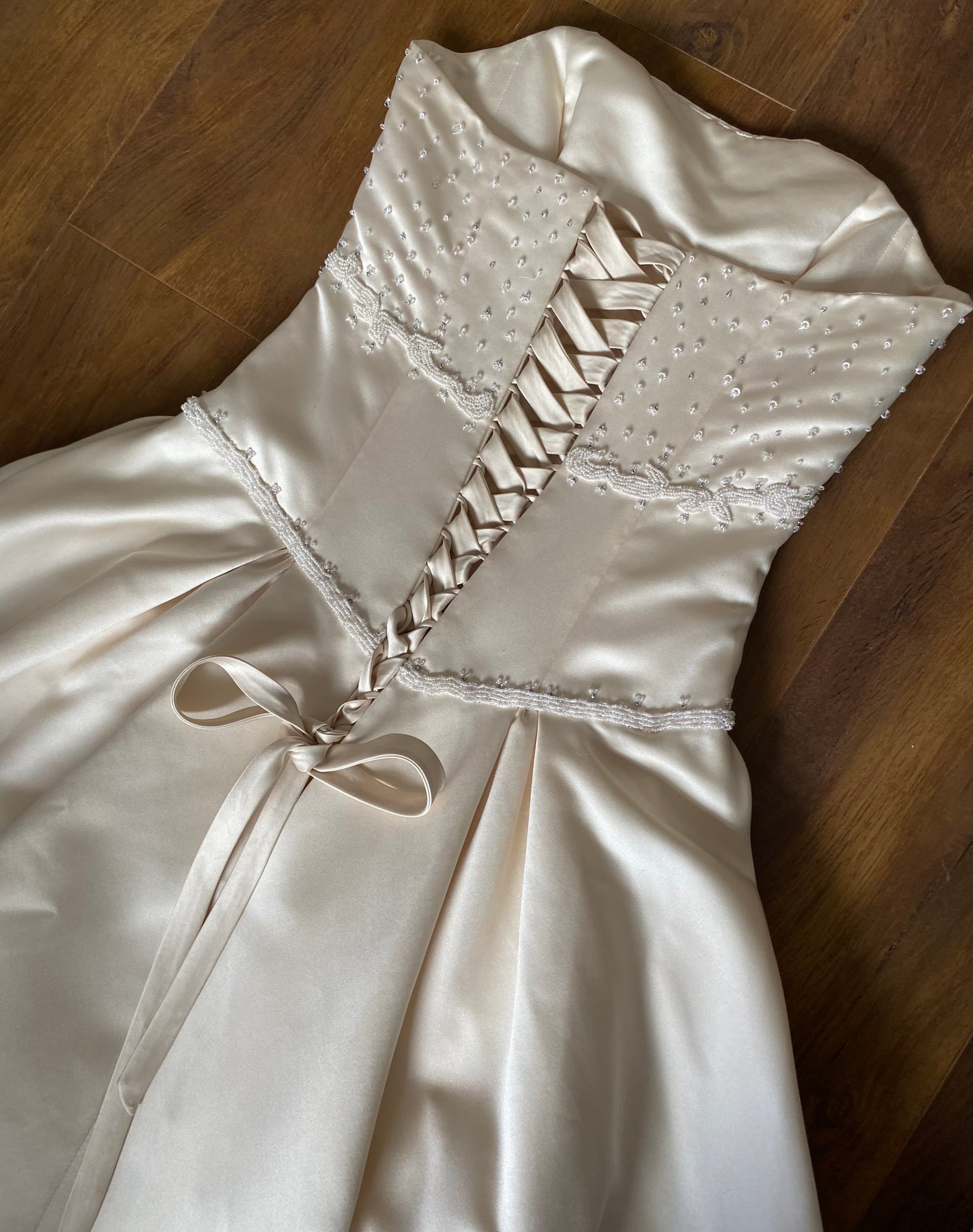 Ivory Maggie Sottero strapless a-line vintage wedding dress uk 10