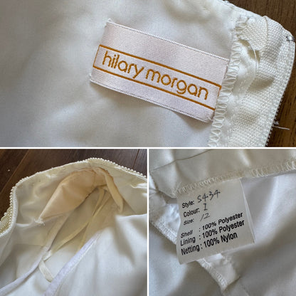 Hilary Morgan ivory satin wedding dress uk 12