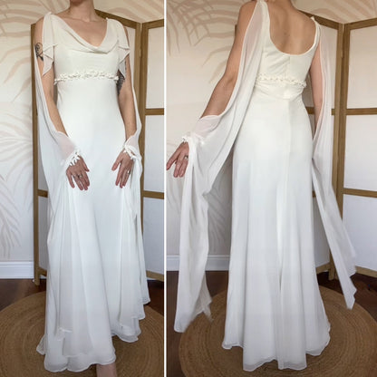 Victoria Jane white ethereal long sleeve wedding dress UK 14