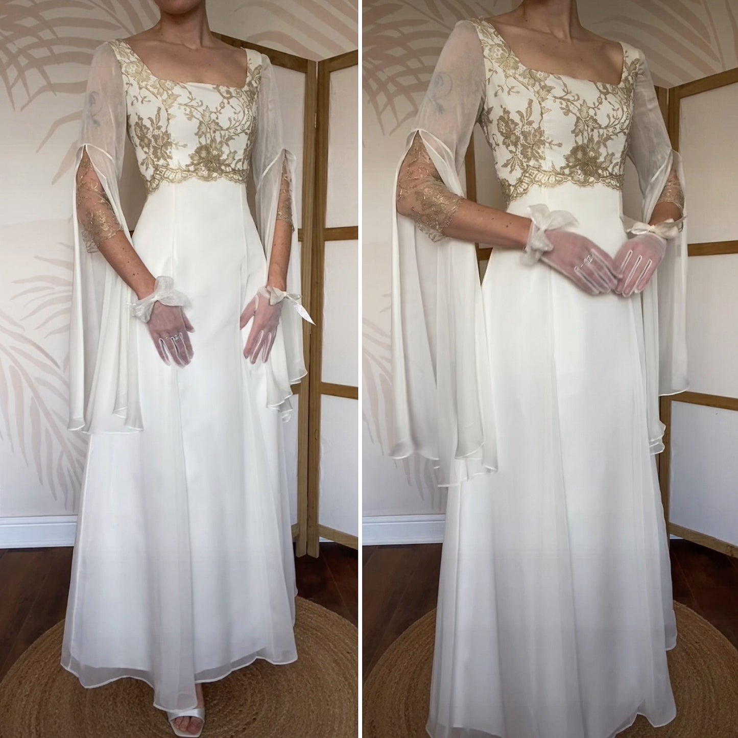 Ethereal Pronuptia long sleeve wedding dress UK 12
