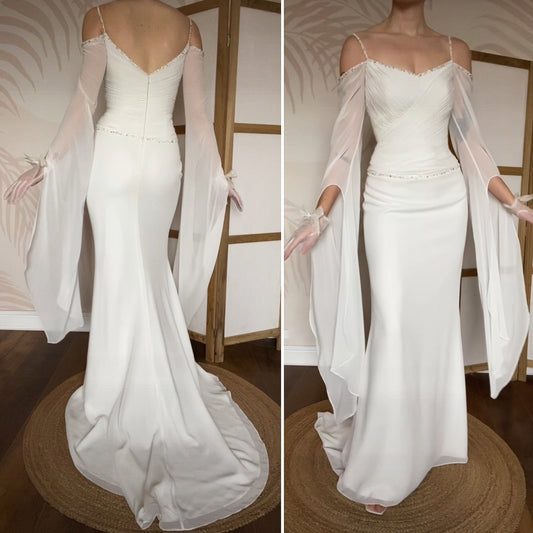 Victoria Jane white long sleeve wedding dress UK 10-12