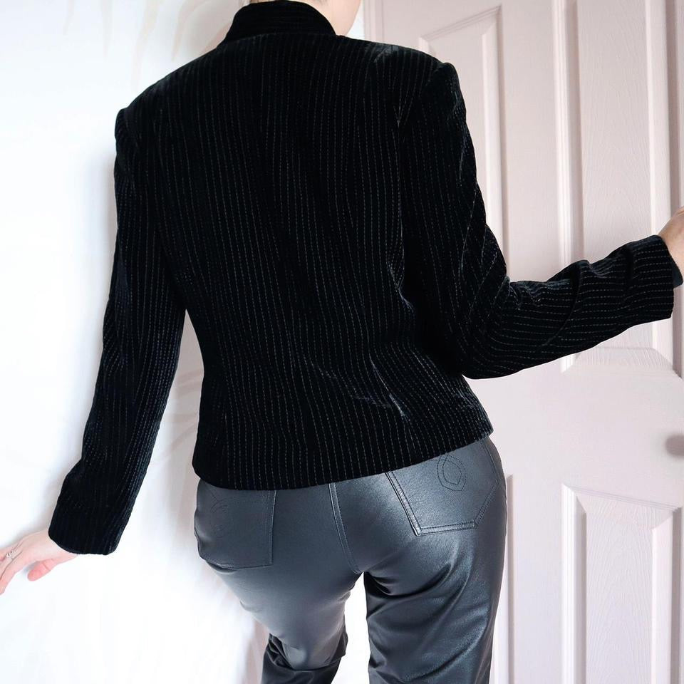 Laura Ashley pinstripe velvet jacket UK M