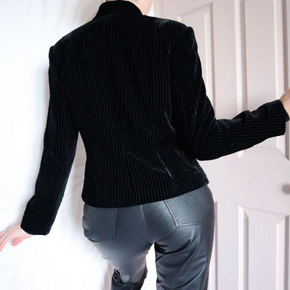 Laura Ashley pinstripe velvet jacket UK M