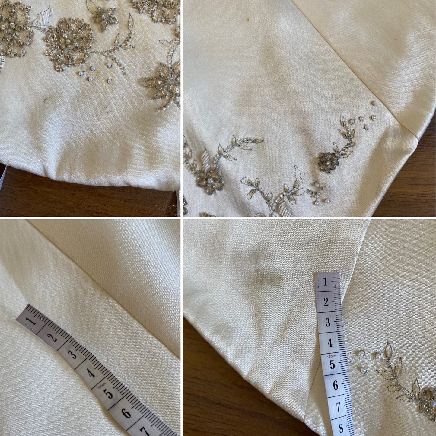 100% silk Carol Li Couture ivory low back wedding dress uk 10