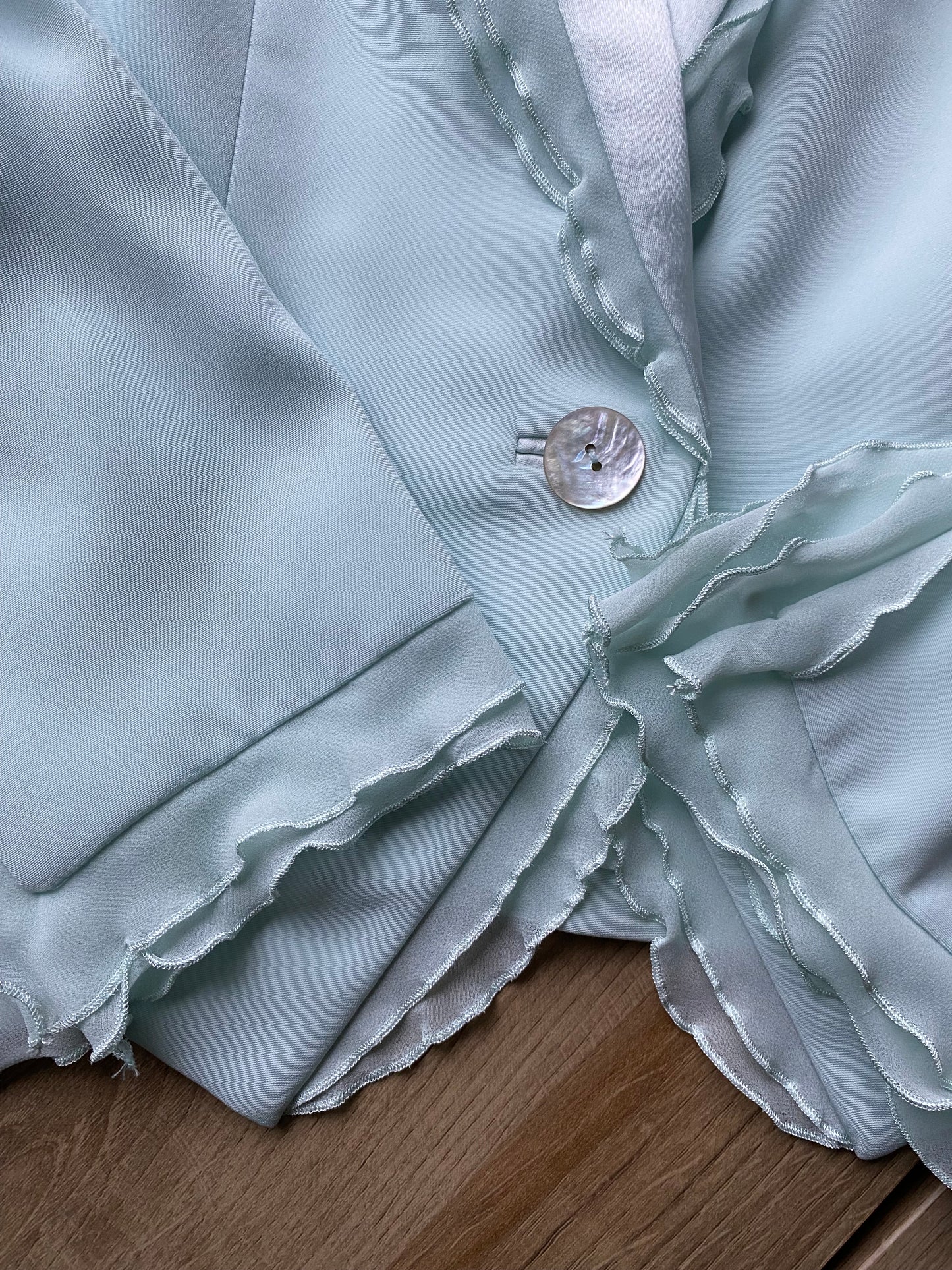 Baby blue Dusk 3 piece evening suit UK 10