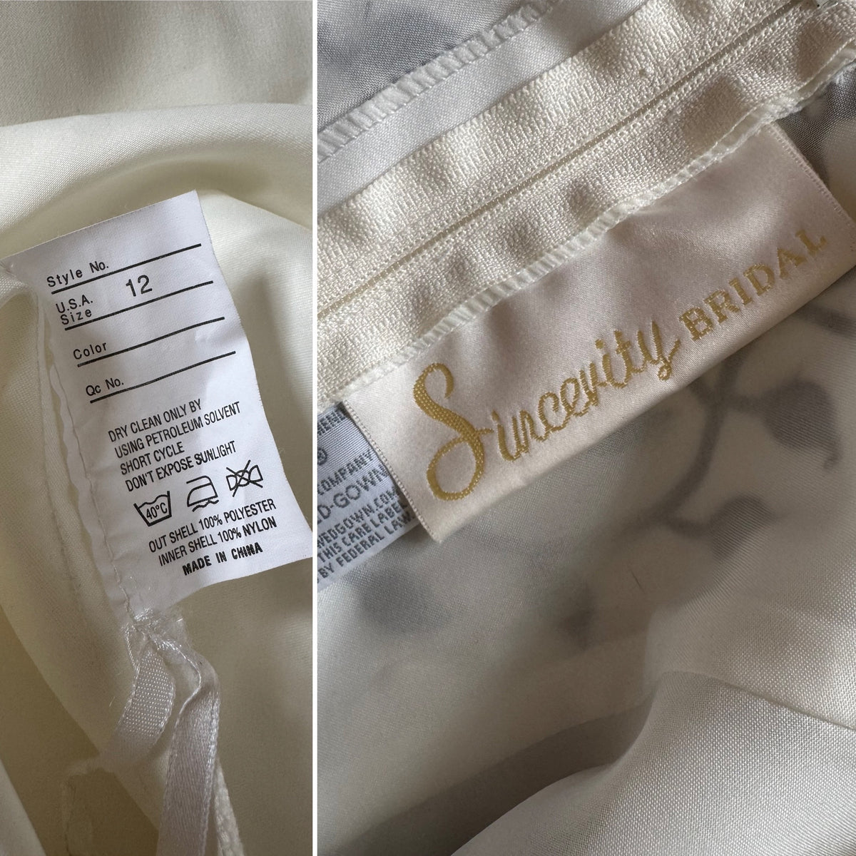 Sincerity ivory long sleeve wedding dress uk 12