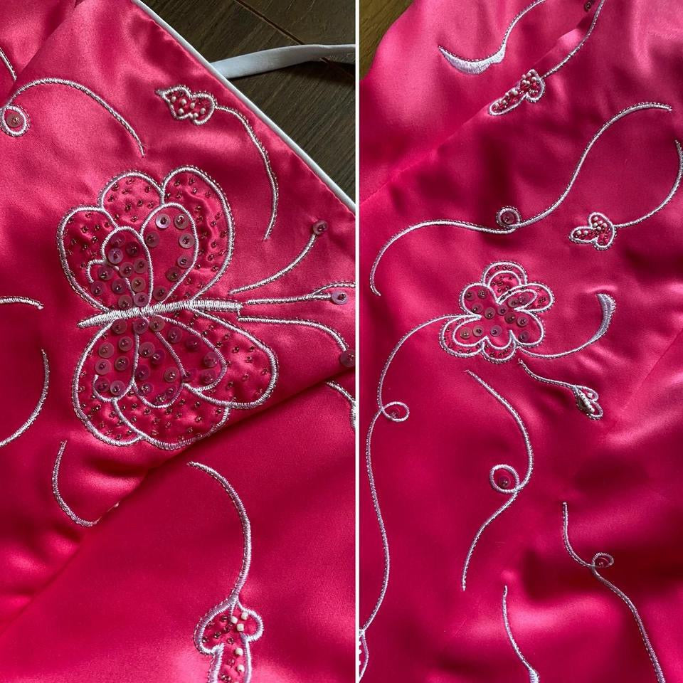 Dynasty fuchsia prom dress & shawl uk 10