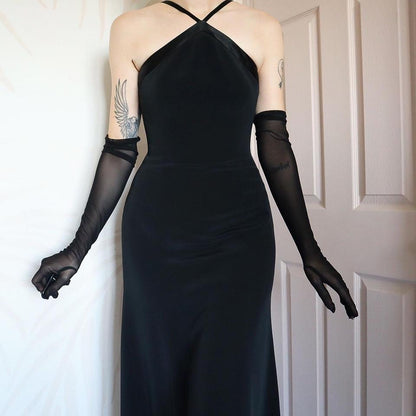 Black Pearce Fionda High Neck Chic Evening Dress UK 10