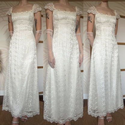 Jessica McClintock ivory lace wedding or evening dress uk 8-10