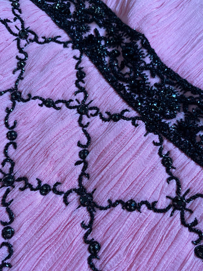 Patric Casey pink 100% silk evening dress uk 10-12