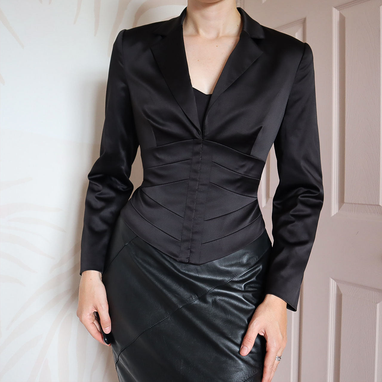 After Six black corset style jacket UK 10/12