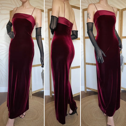 Gina Bacconi red velvet stretch evening dress uk 12