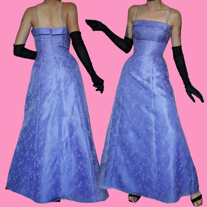 Lilac organza glittery floral dress UK 10