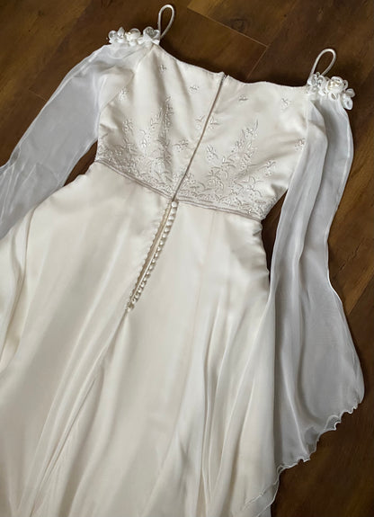 Ivory Benjamin Roberts ethereal wedding dress uk 12