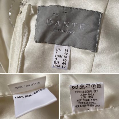 Dante ivory floral a-line wedding dress uk 14