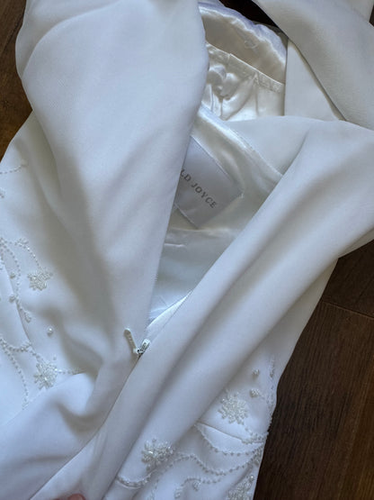 White Ronald Joyce beaded wedding dress UK 14