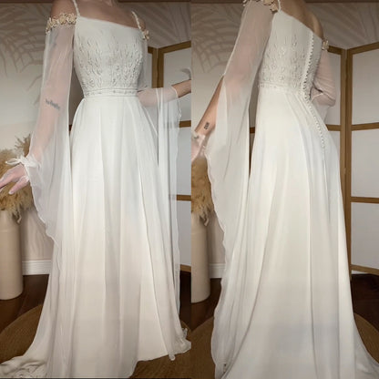 Ivory ethereal long sleeve wedding dress uk 10
