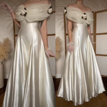 Dreamy vintage Ellis ivory satin wedding dress uk 14