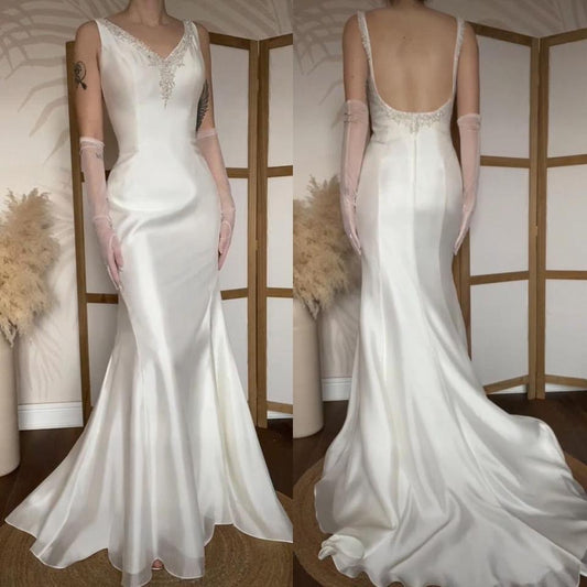 Hilary Morgan ivory open back wedding dress uk 10