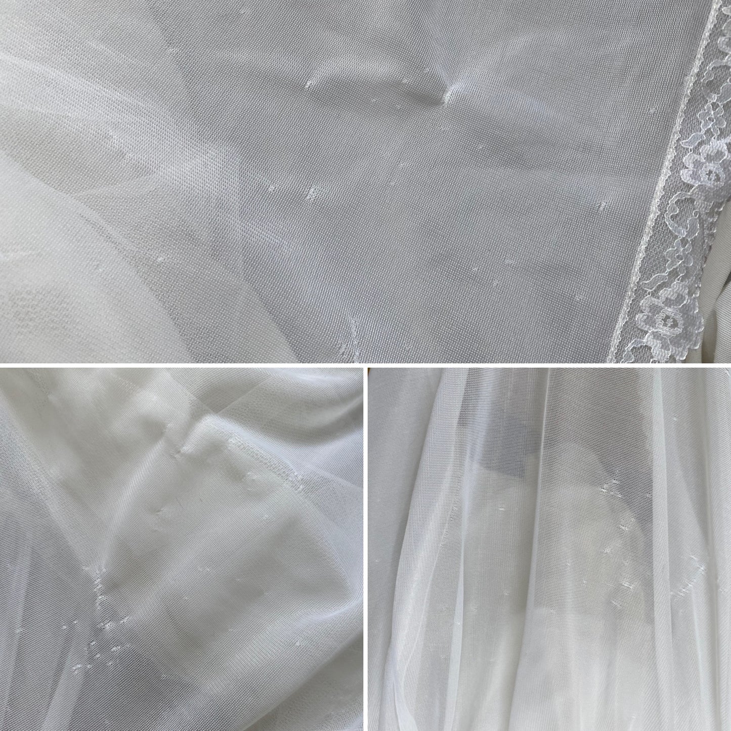 White lace long sleeve 70s wedding dress uk 10
