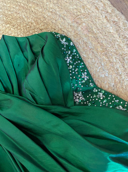 Emerald green Hilary Morgan a-line prom dress uk 12